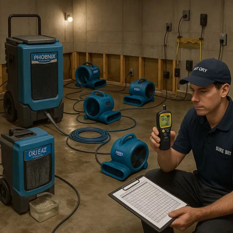Structural Drying and Dehumidification process in Treasure Lake, PA